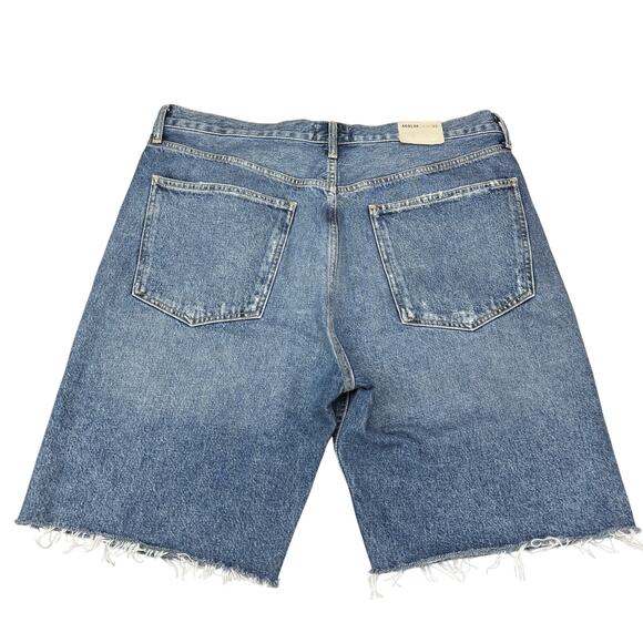 NWT AGOLDE 90s Frayed Hem Cut Denim Short In Precision Size 33 - Picture 7 of 7